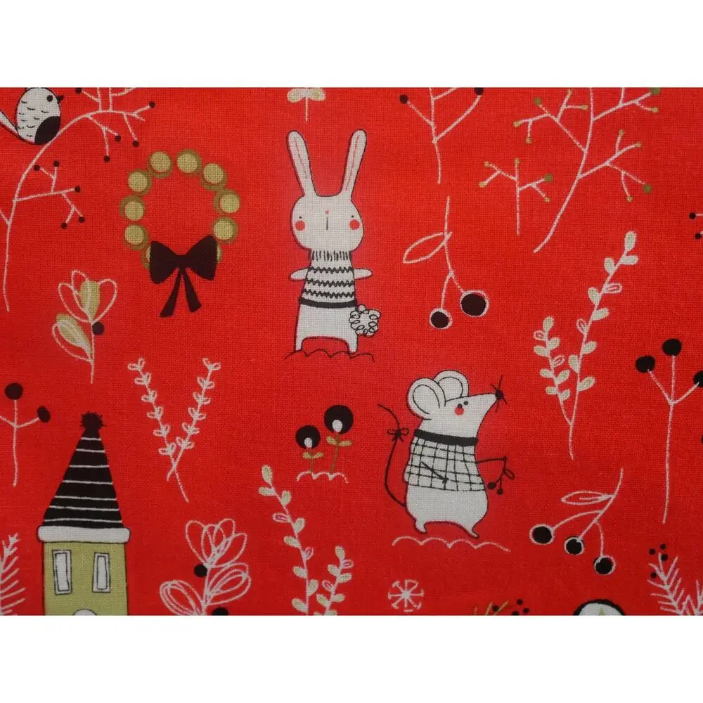 Christmas Critters Pillowcases: Red Cotton Standard Size Pillow Covers
